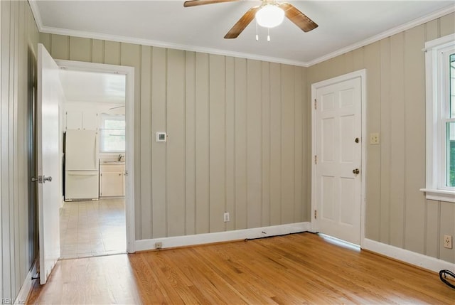 512 Rock Dr, Chesapeake, VA 23323 - spare room with light wood finished floors, ceiling fan, and ornamental molding