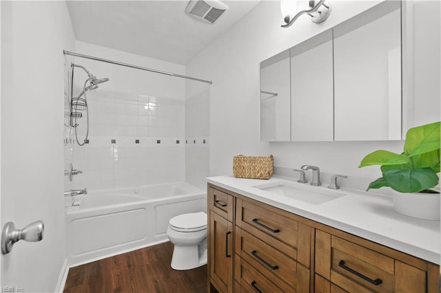 2505 Castle Hill Ct, Virginia Beach, VA 23454 - full bath with vanity, wood finished floors, and shower / tub combination