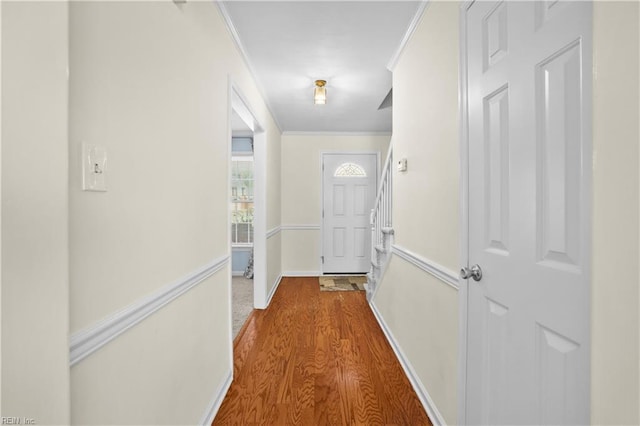 2505 Castle Hill Ct, Virginia Beach, VA 23454 - hallway featuring crown molding and wood finished floors