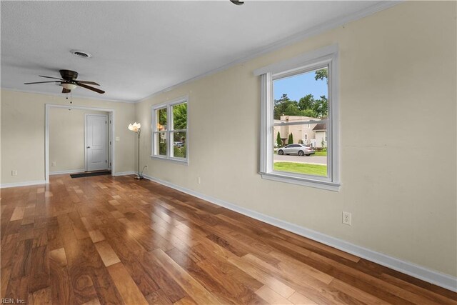 731 Carolina Ave, Virginia Beach, VA 23451 - unfurnished room with wood finished floors, ceiling fan, and crown molding