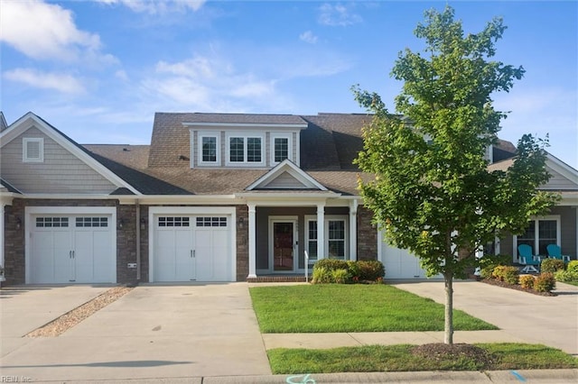 6885 Colemans Crossing Ave, Hayes, VA 23072 - view of front of property featuring driveway, a front yard, an attached garage, and roof with shingles