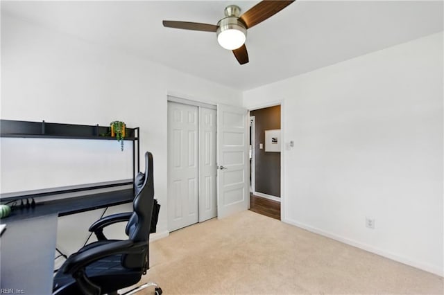 3441 Daisy Cres, Virginia Beach, VA 23453 - office area featuring carpet flooring and a ceiling fan