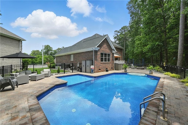 409 Torre Pine Ct, Chesapeake, VA 23322 - view of swimming pool with a patio area and an outdoor living space