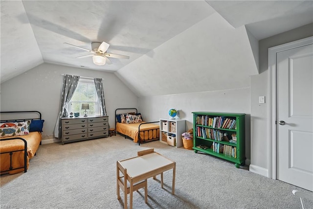 409 Torre Pine Ct, Chesapeake, VA 23322 - bedroom with carpet flooring, lofted ceiling, and ceiling fan