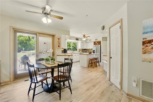 1737 Pleasant Ridge Rd, Virginia Beach, VA 23457 - dining space featuring a ceiling fan and light wood-style floors