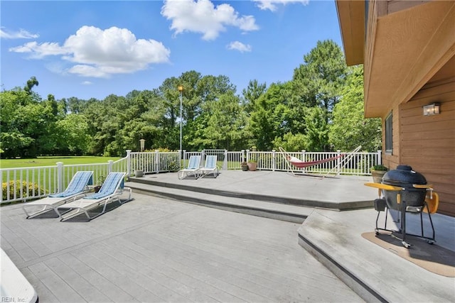 1737 Pleasant Ridge Rd, Virginia Beach, VA 23457 - view of patio / terrace with view of wooded area and a deck