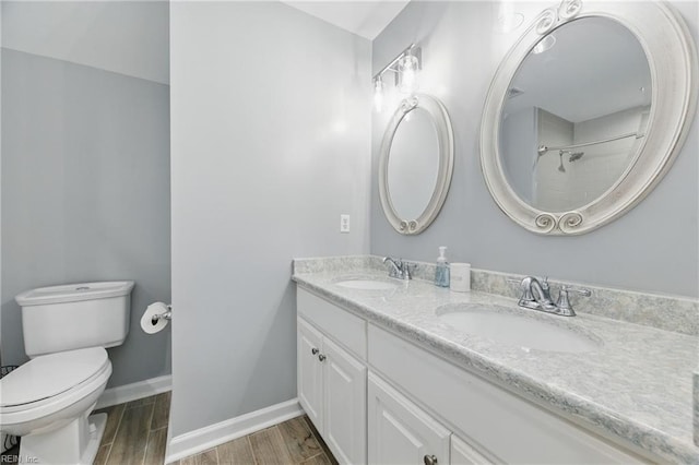 20517 Madison Ct, Smithfield, VA 23430 - full bath featuring double vanity, wood finished floors, and a shower