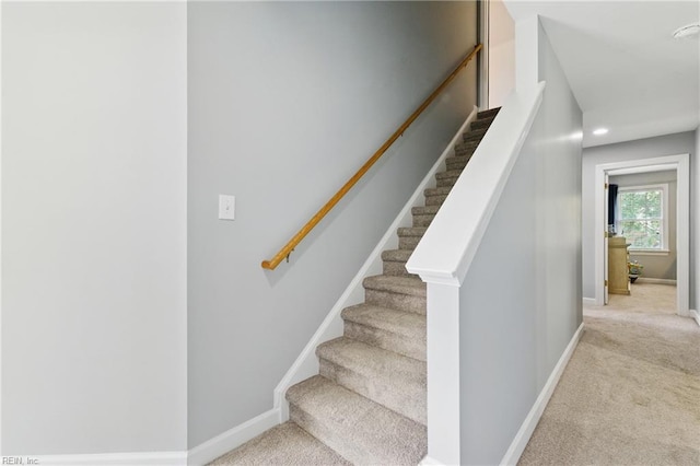20517 Madison Ct, Smithfield, VA 23430 - stairs with baseboards and carpet flooring