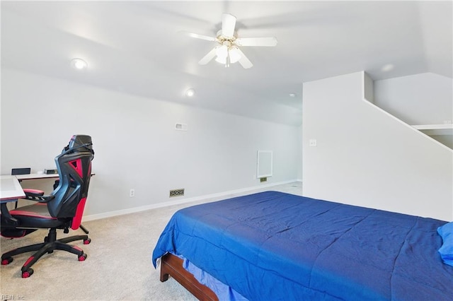 20517 Madison Ct, Smithfield, VA 23430 - bedroom with carpet flooring, vaulted ceiling, and ceiling fan