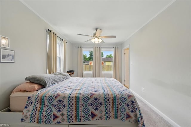 1832 Andrews Blvd, Hampton, VA 23663 - bedroom featuring carpet, crown molding, and a ceiling fan