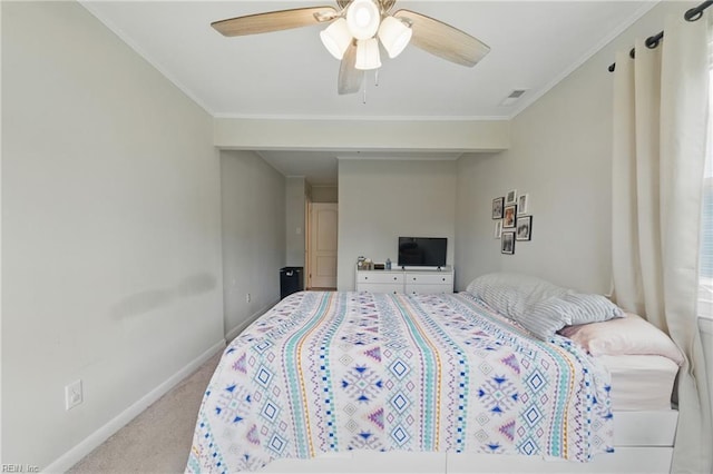1832 Andrews Blvd, Hampton, VA 23663 - carpeted bedroom featuring ornamental molding and ceiling fan