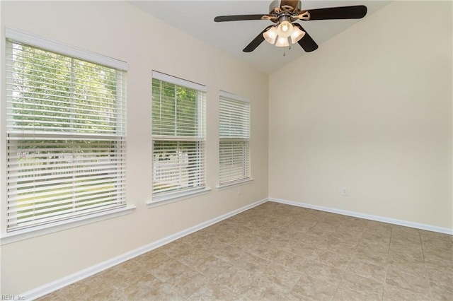 3112 Sybilla St, Chesapeake, VA 23323 - empty room with a ceiling fan and vaulted ceiling