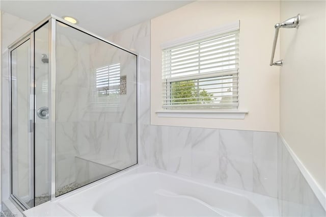 3112 Sybilla St, Chesapeake, VA 23323 - bathroom featuring a marble finish shower and a garden tub