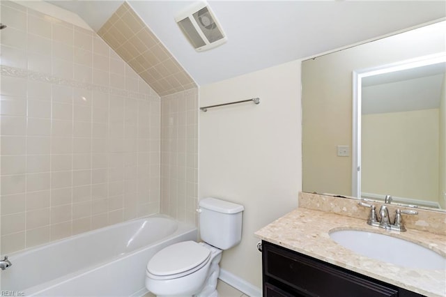 3112 Sybilla St, Chesapeake, VA 23323 - full bathroom with vanity, washtub / shower combination, and lofted ceiling