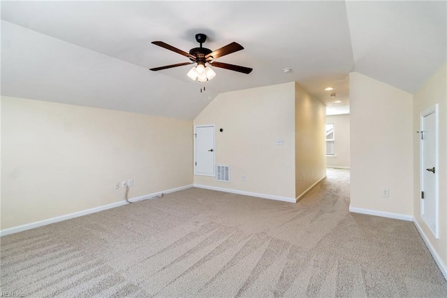 3112 Sybilla St, Chesapeake, VA 23323 - additional living space with lofted ceiling, light carpet, ceiling fan, and recessed lighting