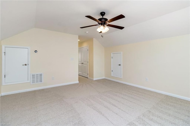 3112 Sybilla St, Chesapeake, VA 23323 - bonus room featuring vaulted ceiling, light carpet, and ceiling fan