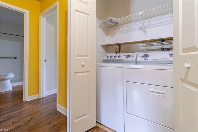 3724 Radford Cir, Chesapeake, VA 23321 - washroom featuring wood finished floors and washer and clothes dryer