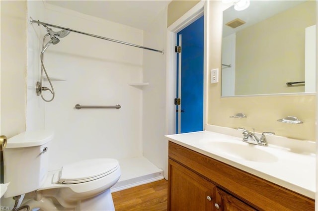3724 Radford Cir, Chesapeake, VA 23321 - full bathroom with a shower stall, vanity, and wood finished floors