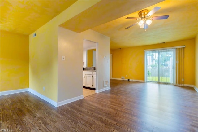 3724 Radford Cir, Chesapeake, VA 23321 - empty room with wood finished floors and ceiling fan