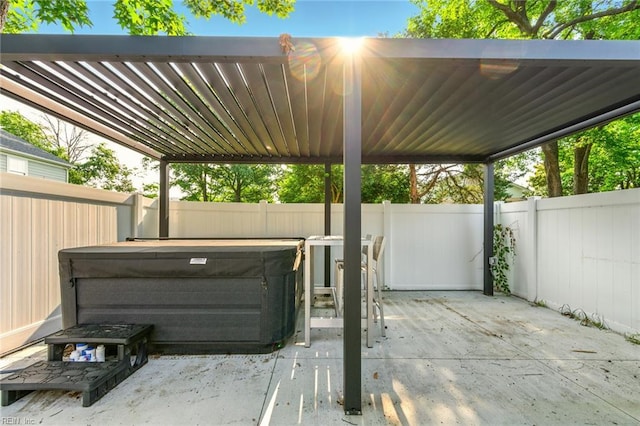 1509 Cypress Ave, Virginia Beach, VA 23451 - fenced backyard featuring a hot tub and a patio area