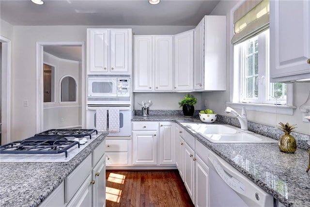 6667 Rexford Ln, Williamsburg, VA 23188 - kitchen with white appliances, white cabinets, and recessed lighting