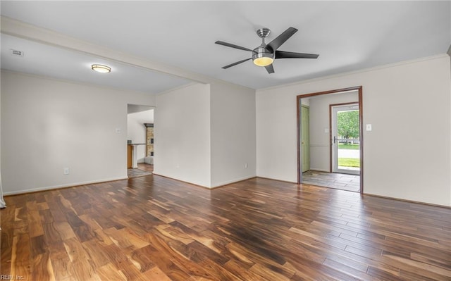 2504 Pine Needles Cir, Virginia Beach, VA 23453 - unfurnished room featuring wood finished floors, ornamental molding, and ceiling fan