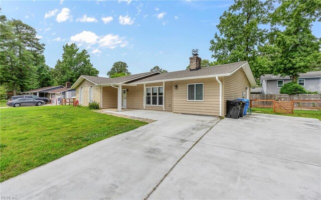 2504 Pine Needles Cir, Virginia Beach, VA 23453 - ranch-style home featuring a chimney and driveway