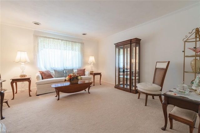 1328 Burlington Rd, Virginia Beach, VA 23464 - living room with crown molding and carpet