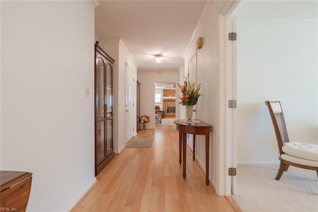1328 Burlington Rd, Virginia Beach, VA 23464 - corridor with crown molding and light wood-style floors