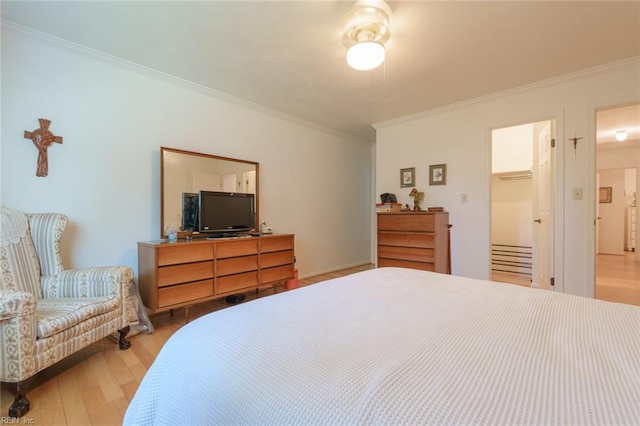 1328 Burlington Rd, Virginia Beach, VA 23464 - bedroom featuring crown molding, light wood-style flooring, and ceiling fan