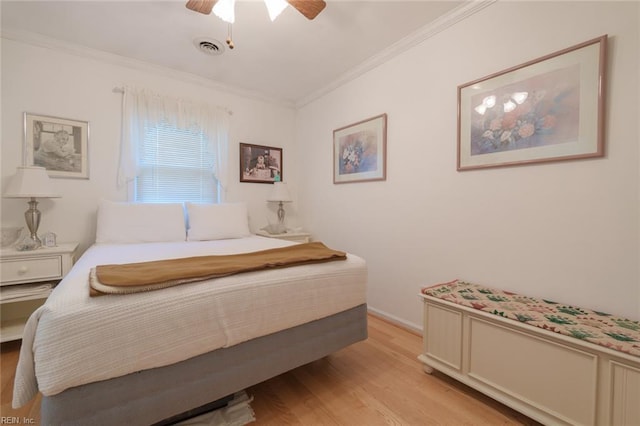 1328 Burlington Rd, Virginia Beach, VA 23464 - bedroom featuring crown molding, light wood finished floors, and a ceiling fan