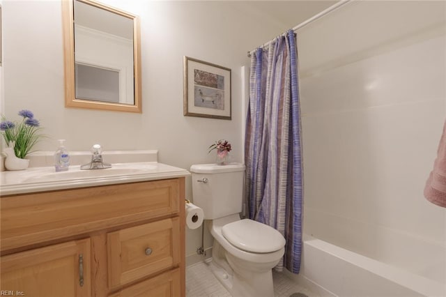 1328 Burlington Rd, Virginia Beach, VA 23464 - full bathroom featuring vanity, shower / bath combination with curtain, and tile patterned floors