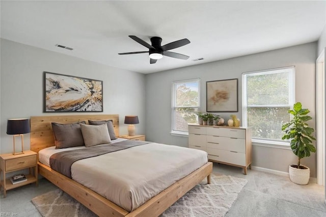 809 Maitland Dr, Virginia Beach, VA 23454 - bedroom with light colored carpet, multiple windows, and ceiling fan