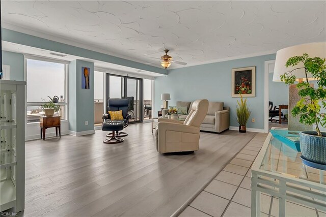4004 Atlantic Ave Unit 309, Virginia Beach, VA 23451 - living area featuring ceiling fan and light wood finished floors