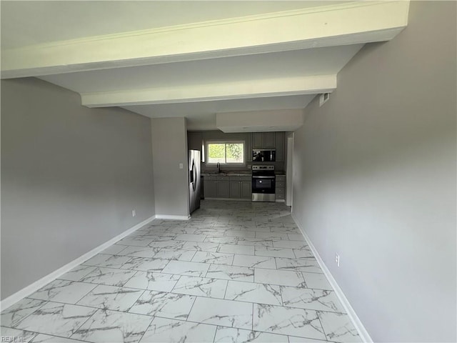 613 Presidential Blvd, Virginia Beach, VA 23452 - corridor with light marble finish floors and beam ceiling