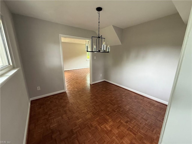 613 Presidential Blvd, Virginia Beach, VA 23452 - spare room featuring a chandelier and baseboards