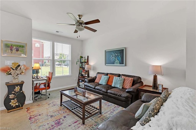 4321 Sconce, Williamsburg, VA 23188 - living area featuring carpet floors and a ceiling fan