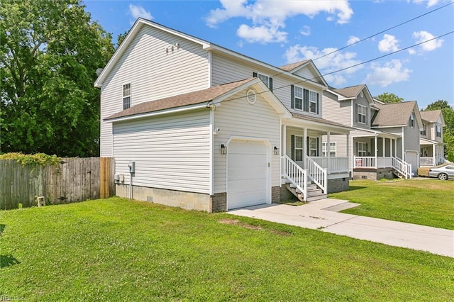 305 Roane Dr, Hampton, VA 23669 - view of front of property with a porch, an attached garage, driveway, and crawl space