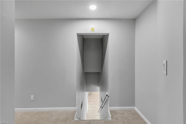 1226 Penniman Rd, Williamsburg, VA 23185 - corridor featuring an upstairs landing and carpet