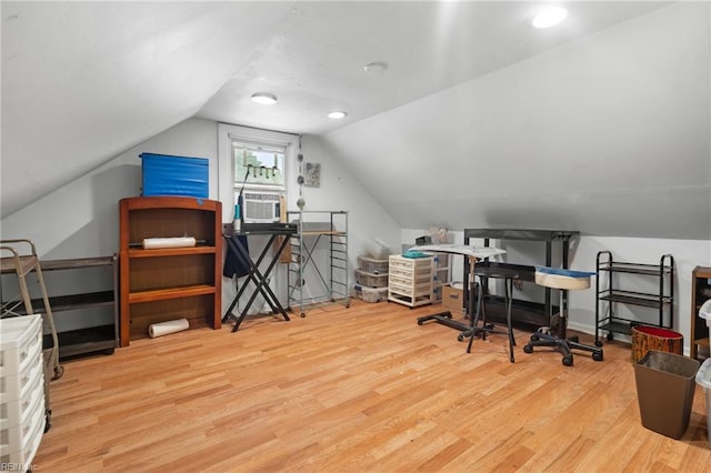8048 Tidewater Dr, Norfolk, VA 23505 - office featuring wood finished floors, lofted ceiling, and recessed lighting
