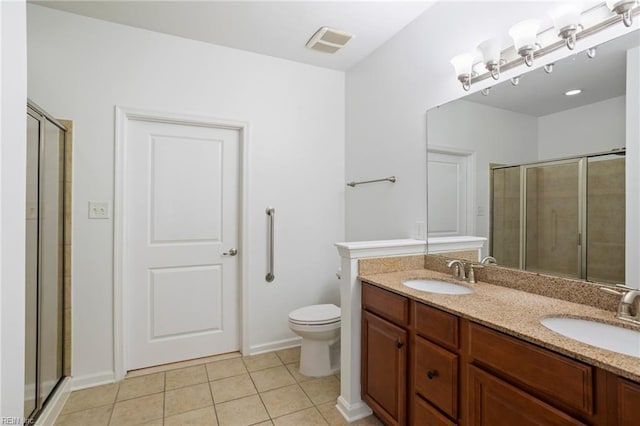 4048 Coronation, Williamsburg, VA 23188 - full bathroom featuring a shower stall, double vanity, and tile patterned flooring
