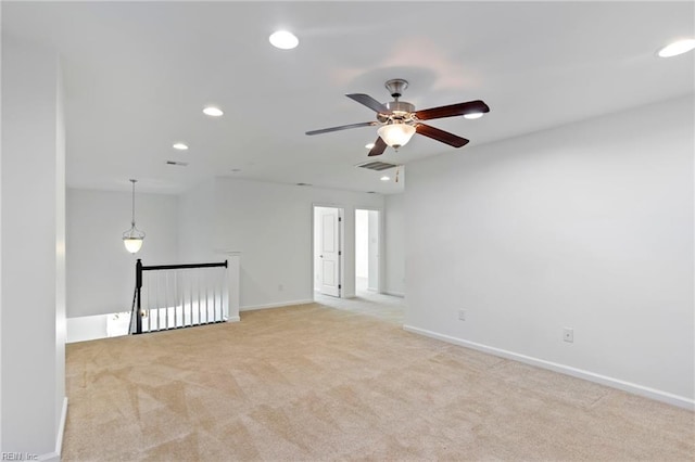 4048 Coronation, Williamsburg, VA 23188 - spare room with recessed lighting, light carpet, and ceiling fan