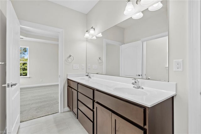 156 Quarter Horse Loop, Hertford, NC 27944 - bathroom with double vanity and tile patterned floors