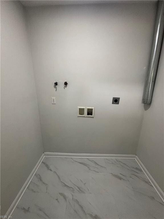 219 Gale Ave, Chesapeake, VA 23323 - laundry area with hookup for a washing machine, marble look tile flooring, and hookup for an electric dryer