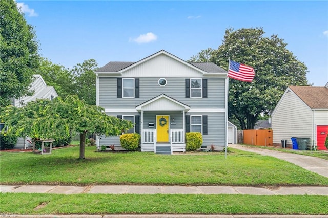 3520 S Warwick Cir, Norfolk, VA 23513 - view of front facade featuring a porch and a front lawn