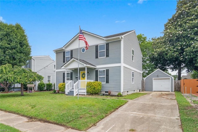 3520 S Warwick Cir, Norfolk, VA 23513 - view of front of home featuring an outbuilding, a garage, and concrete driveway