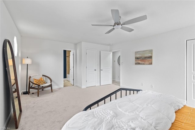 3520 S Warwick Cir, Norfolk, VA 23513 - bedroom featuring carpet floors, ceiling fan, and ensuite bathroom