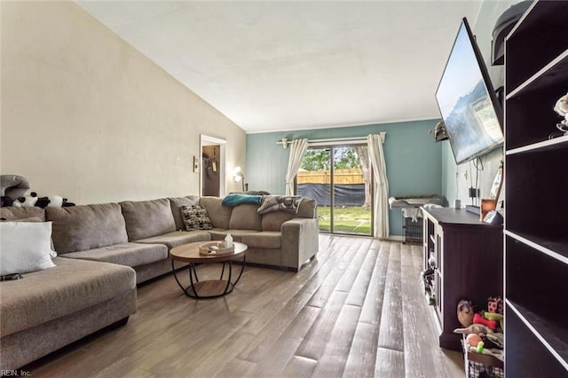 1408 Planting Ct, Virginia Beach, VA 23453 - living area featuring wood finished floors and lofted ceiling