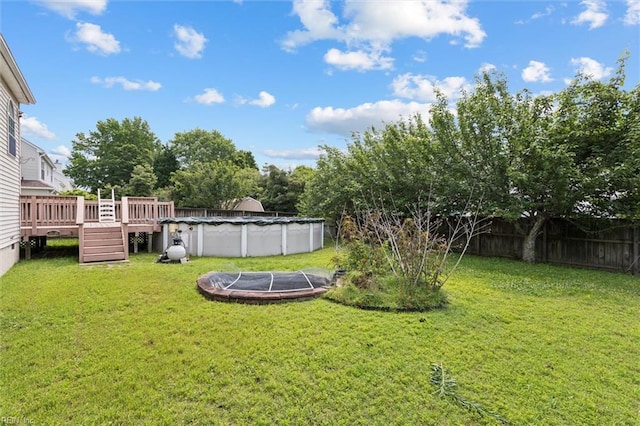 208 Sherbrooke Dr, Newport News, VA 23602 - view of yard with a wooden deck and a covered pool