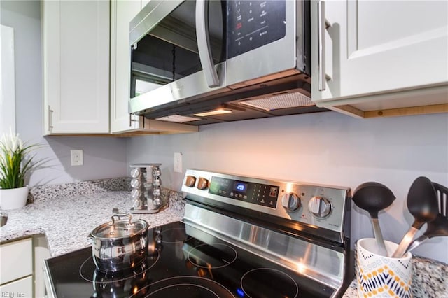 194 Railroad St, Williamsburg, VA 23185 - kitchen view of appliances with stainless steel finishes, white cabinetry, and light stone counters